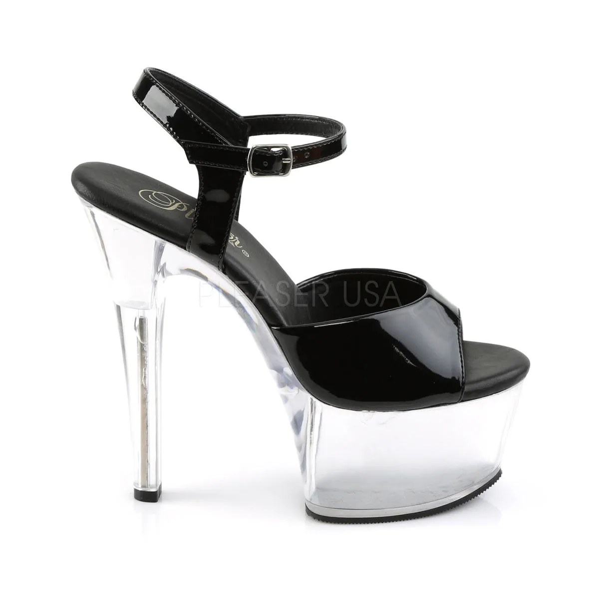 6 Inch Heel ASPIRE-609 Black Pat Clear