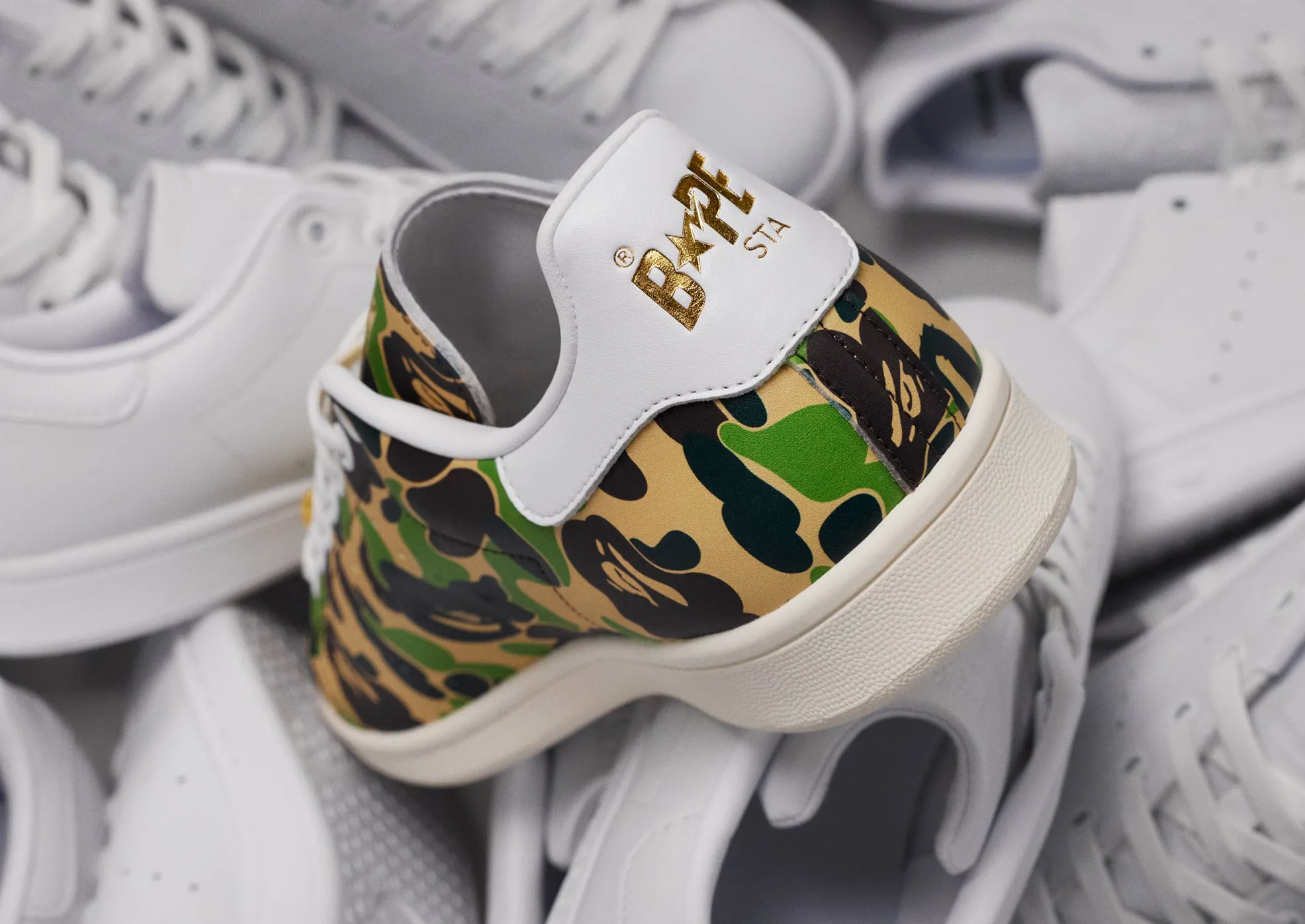 adidas Stan Smith Bape sneakers, green/white/brown