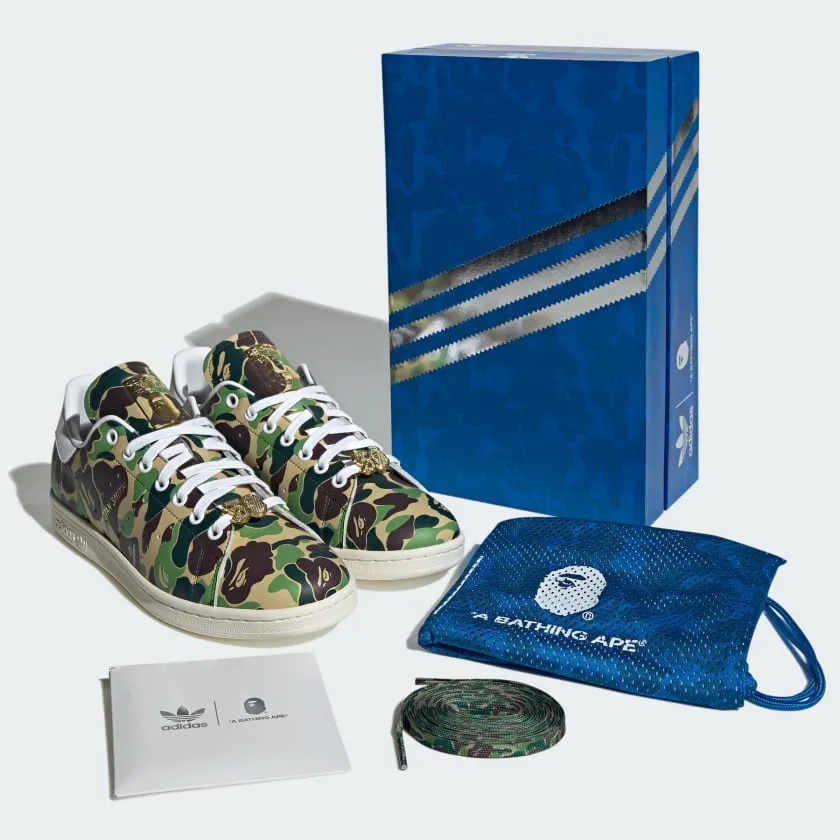 adidas Stan Smith Bape sneakers, green/white/brown