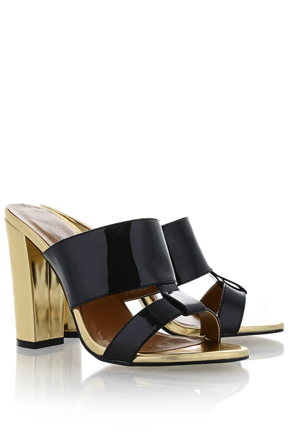 AMY Black Gold Mules