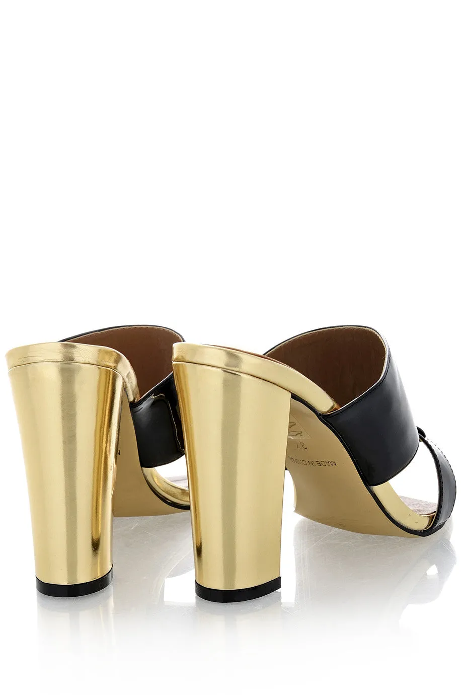 AMY Black Gold Mules