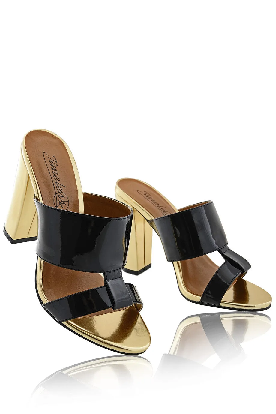 AMY Black Gold Mules