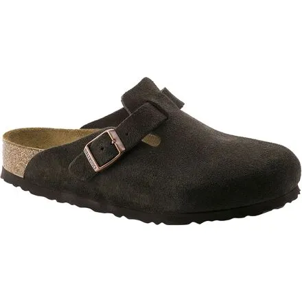 Birkenstock Women's Boston Suede Clogs with Soft Insole, Mocha Suede