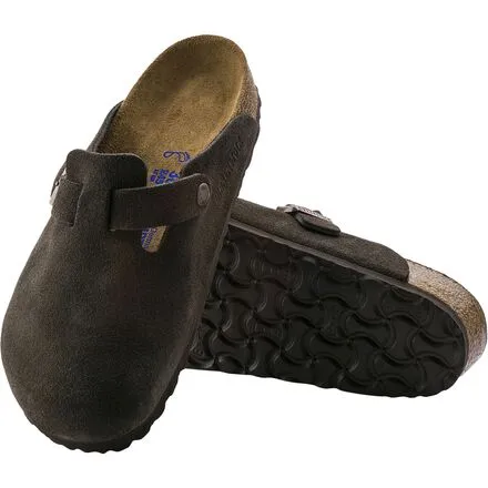 Birkenstock Women's Boston Suede Clogs with Soft Insole, Mocha Suede