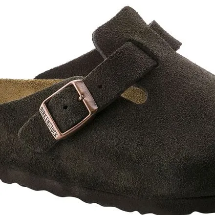 Birkenstock Women's Boston Suede Clogs with Soft Insole, Mocha Suede