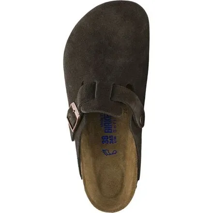 Birkenstock Women's Boston Suede Clogs with Soft Insole, Mocha Suede