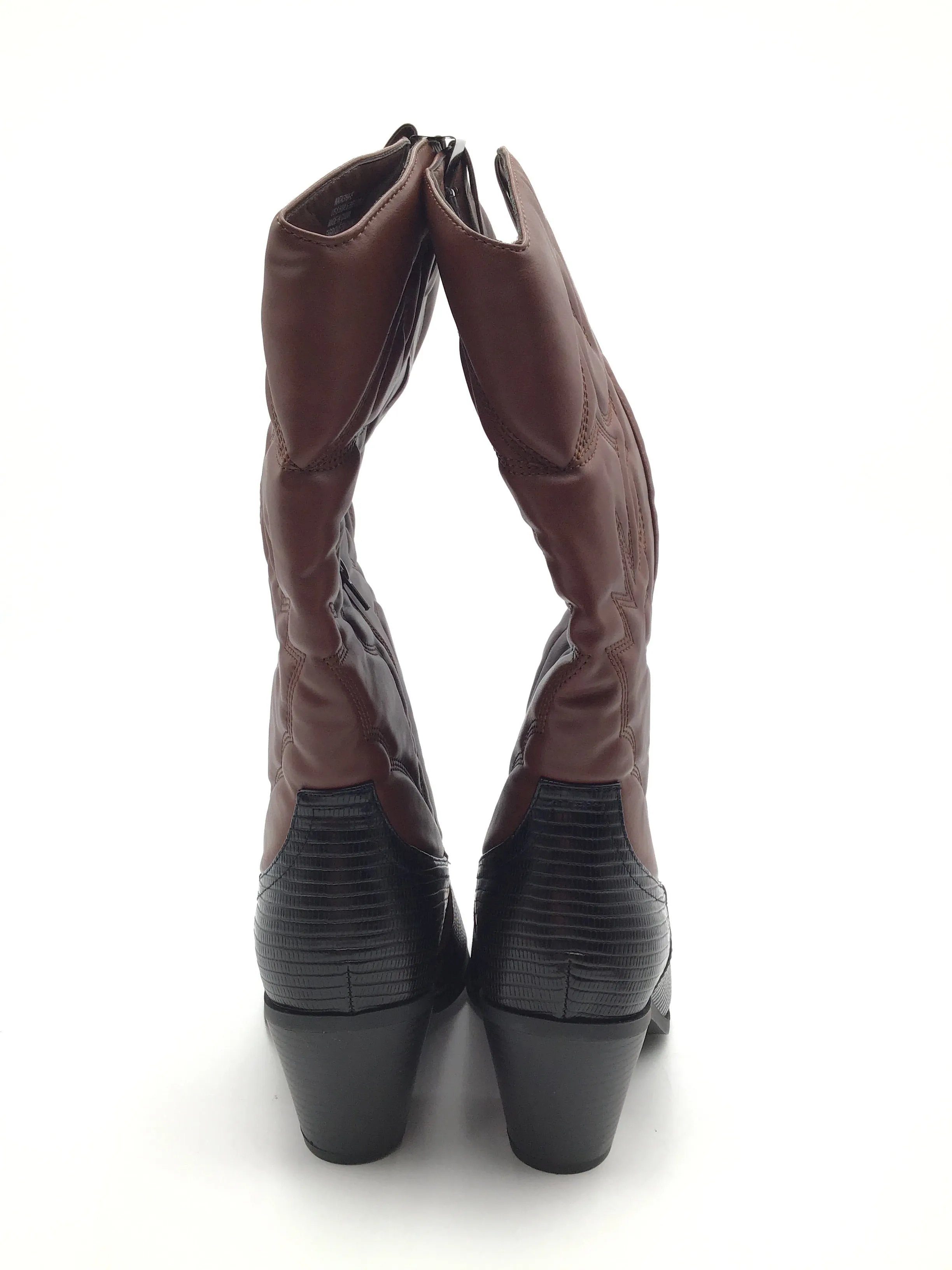 Boots Western By Just Fab In Black & Brown, Size: 8.5