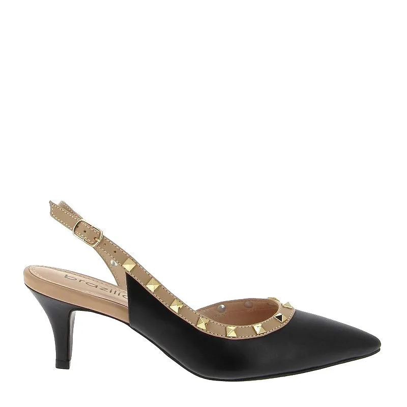 Brazilio 1300589 Black Slingback Heel