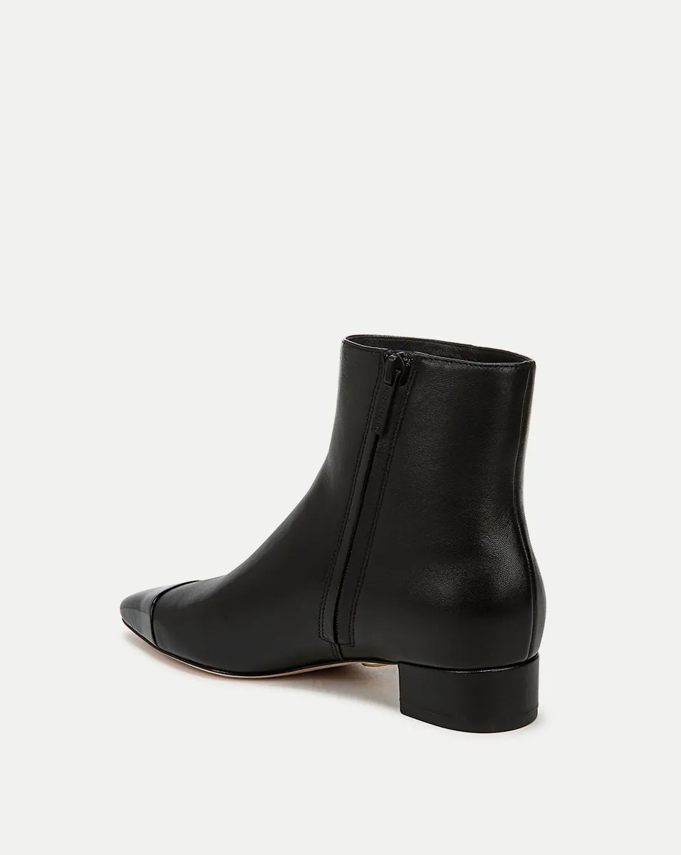 Cecile Leather Cap-Toe Bootie