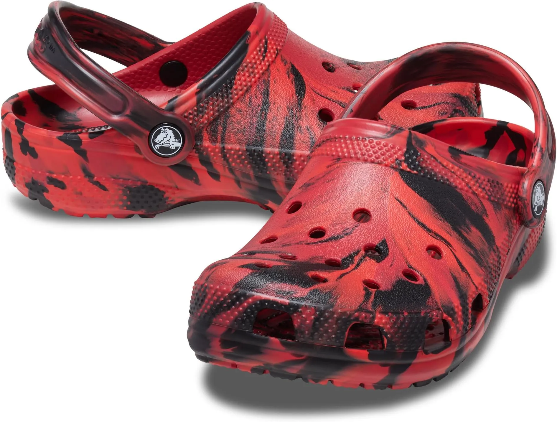 Classic Marbled Tie-Dye Clog Crocs, Pepper/Black