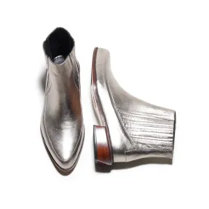 Cordelia Silver Ankle Boots