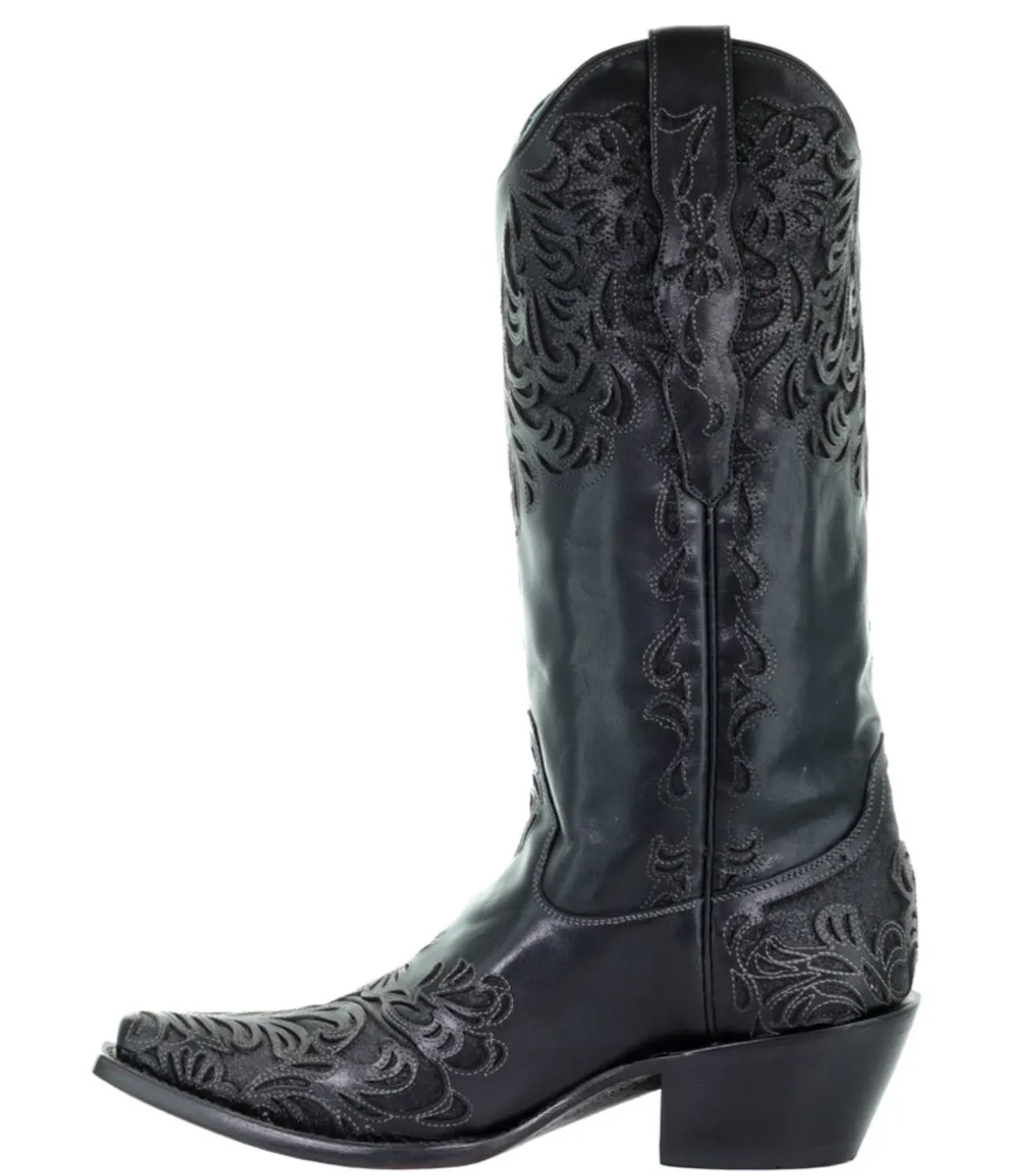 CORRAL WOMEN'S BLACK FULL INLAY BOOT - G1417