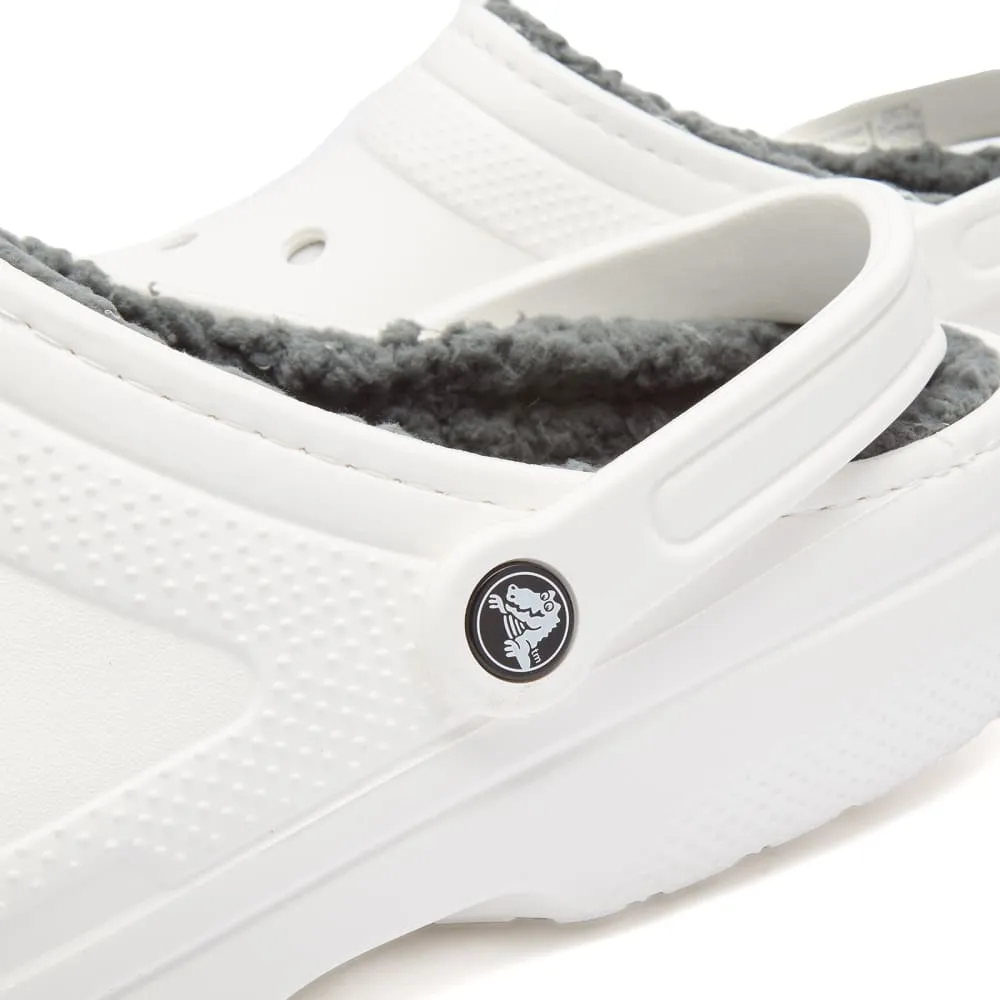 Crocs Classic Clogs with lining, white/gray