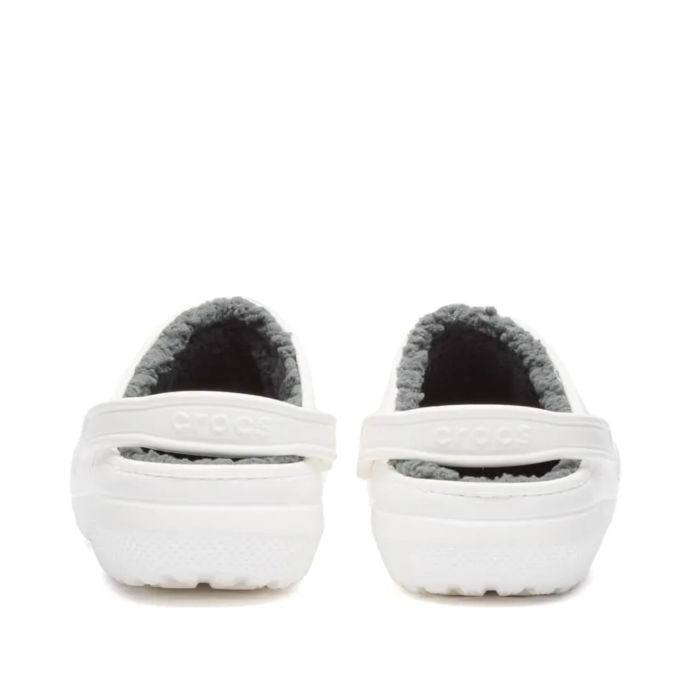 Crocs Classic Clogs with lining, white/gray