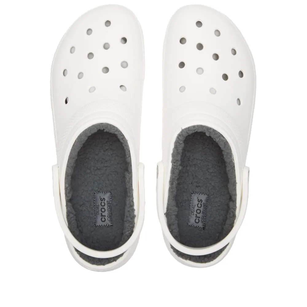 Crocs Classic Clogs with lining, white/gray