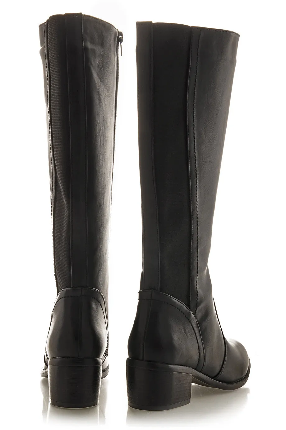 DELANIE Black Riding Boots