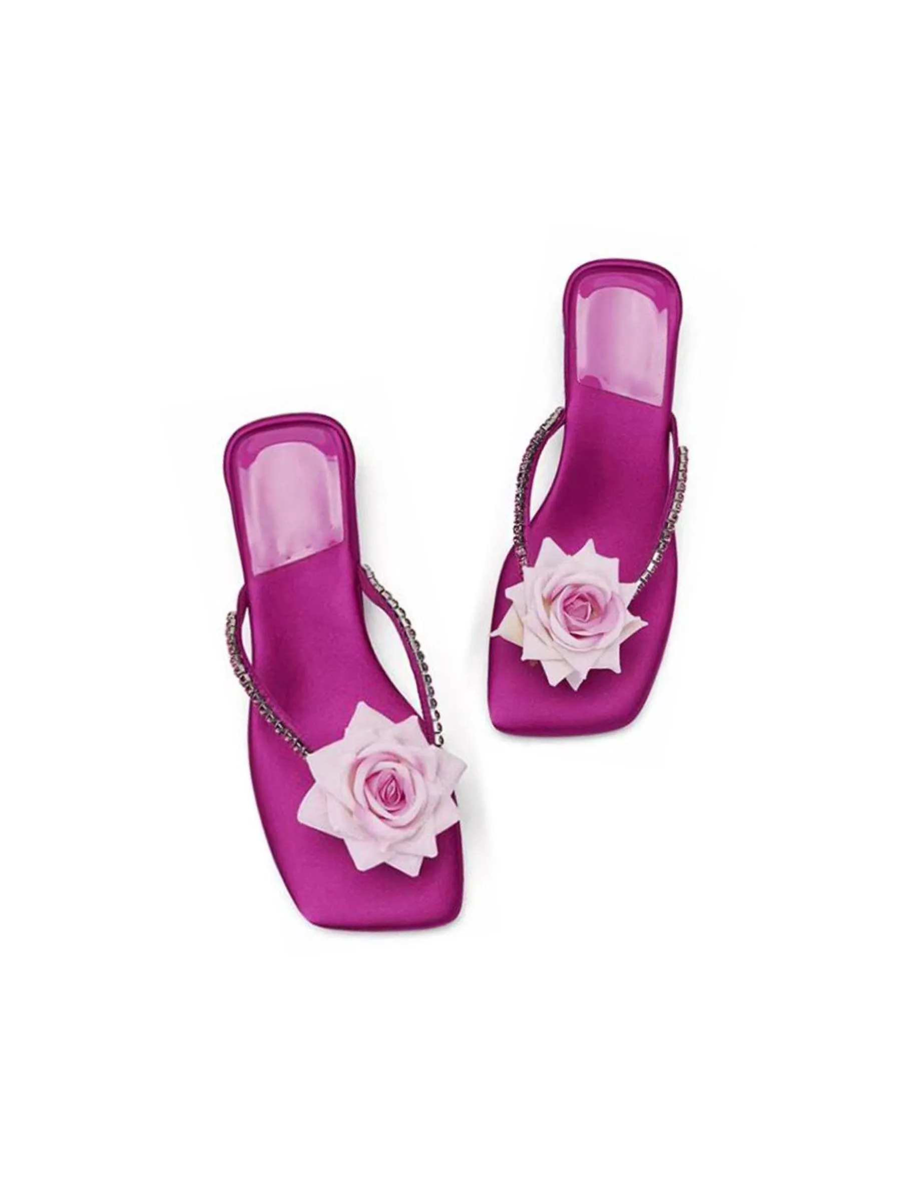 Dixie Floral Sandals in Hot Pink