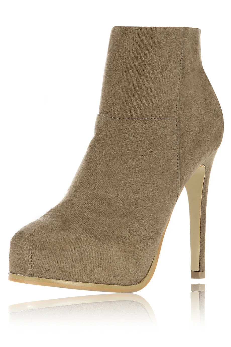 ELSA Taupe Suede Ankle Boots