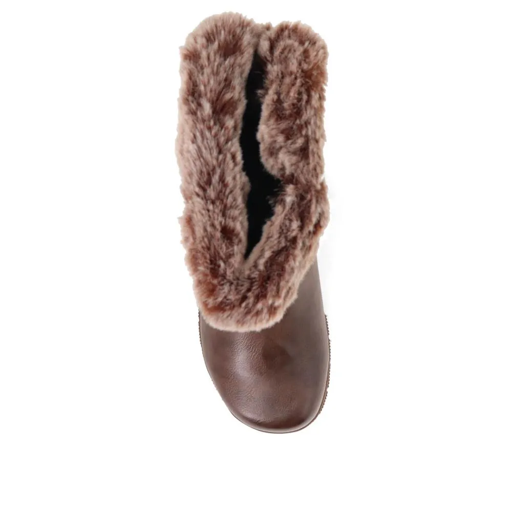 Faux Fur Cuff Long Boots - AURRORA / 326 600