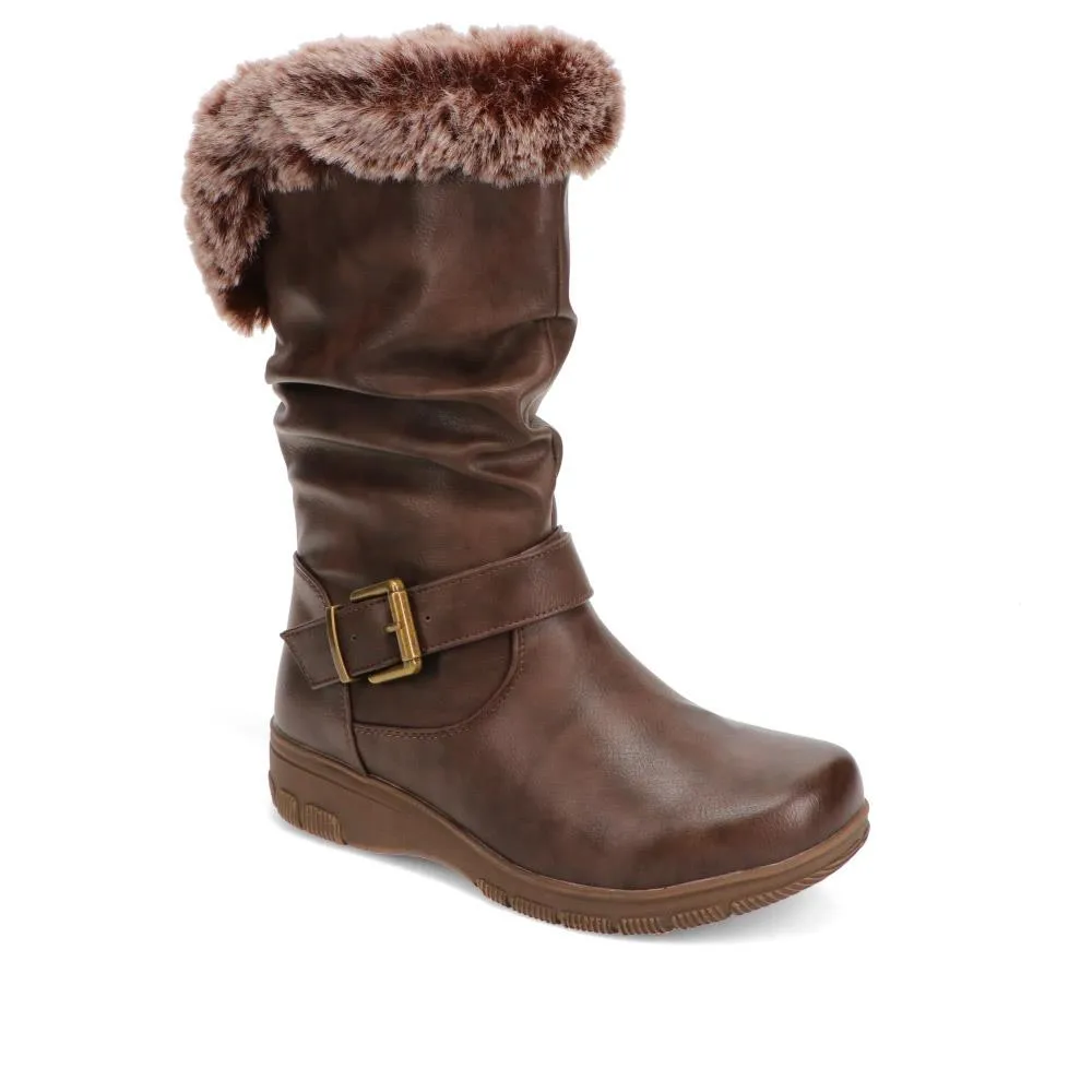 Faux Fur Cuff Long Boots - AURRORA / 326 600