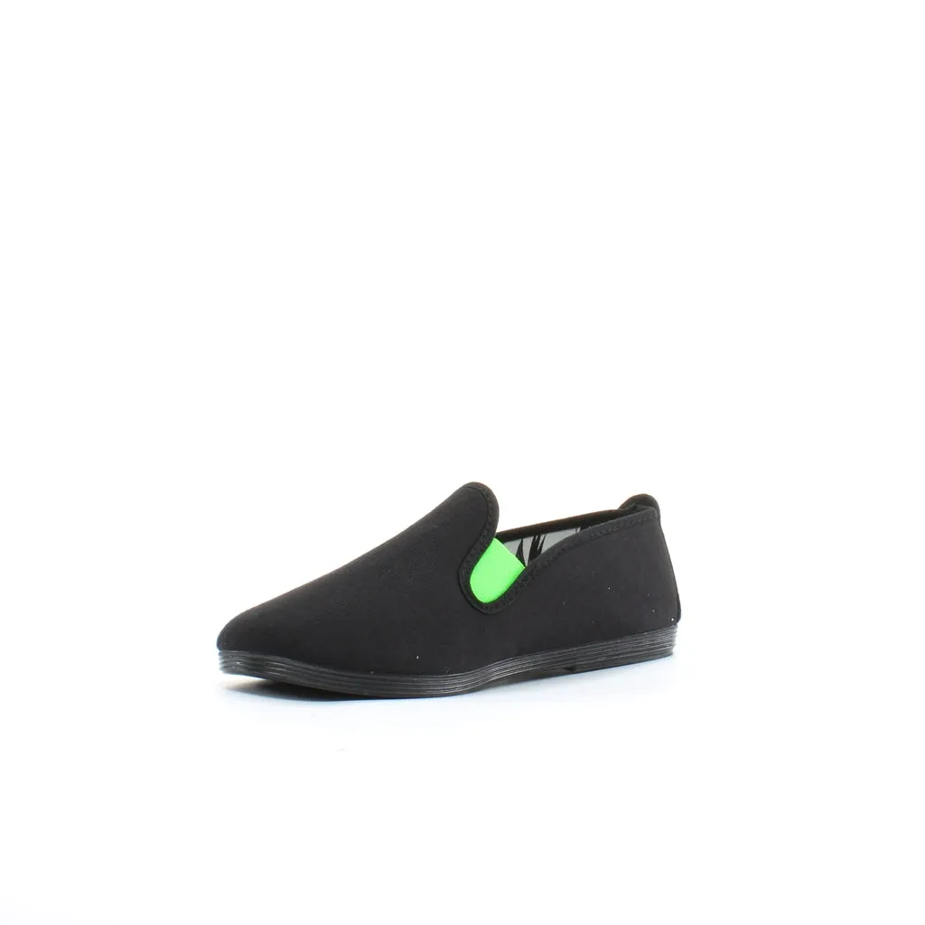 Flossy Menorca Kids Black Plimsolls