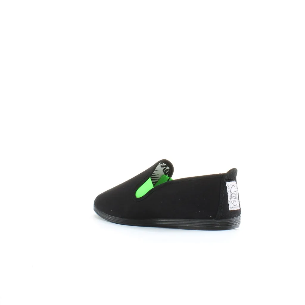 Flossy Menorca Kids Black Plimsolls