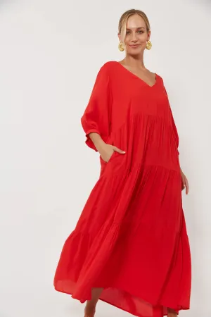 Isola Tiered Maxi Dress - Negroni