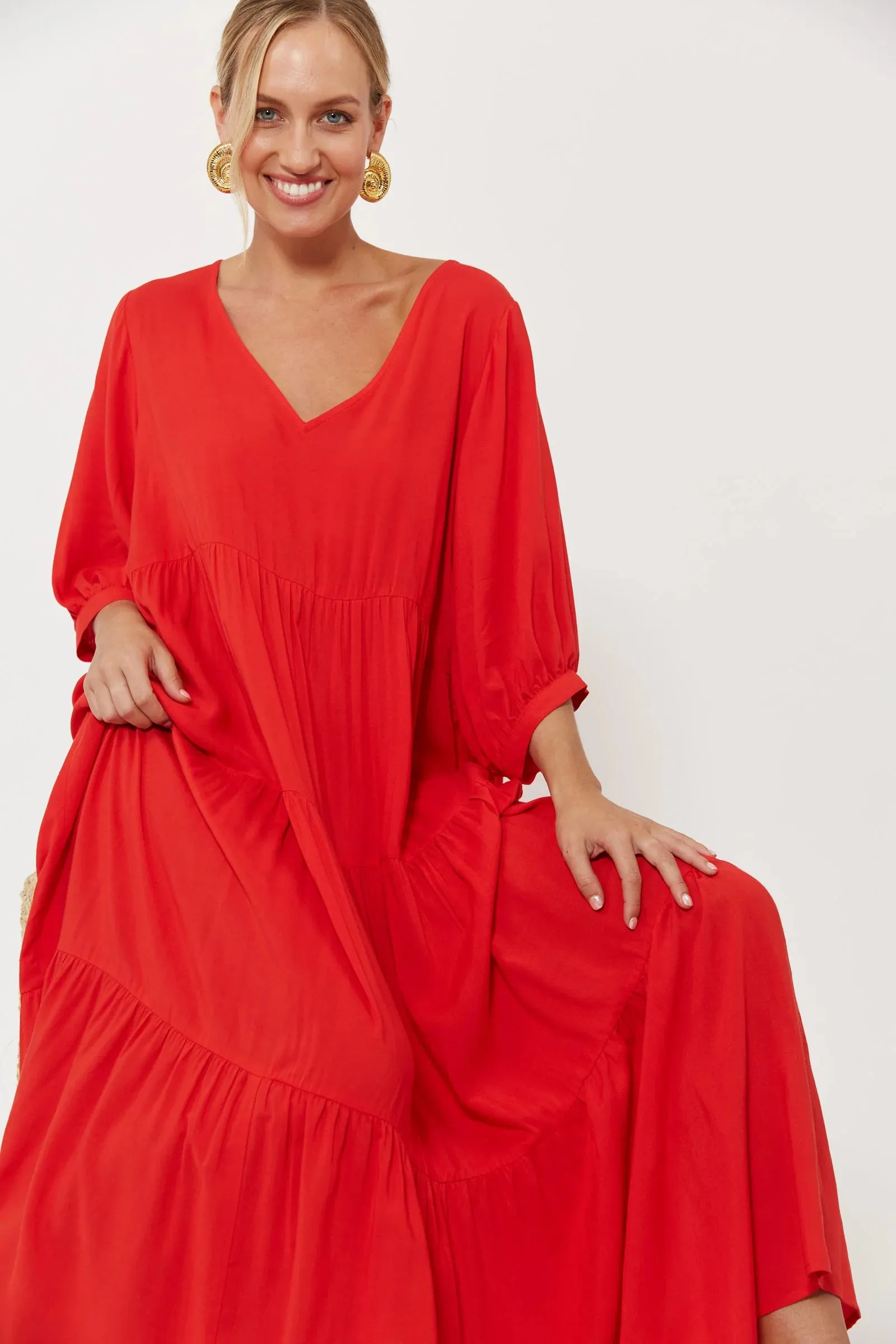 Isola Tiered Maxi Dress - Negroni