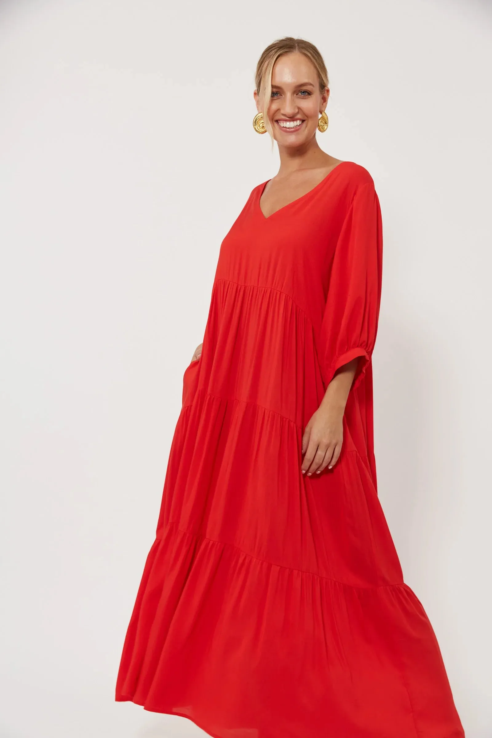 Isola Tiered Maxi Dress - Negroni