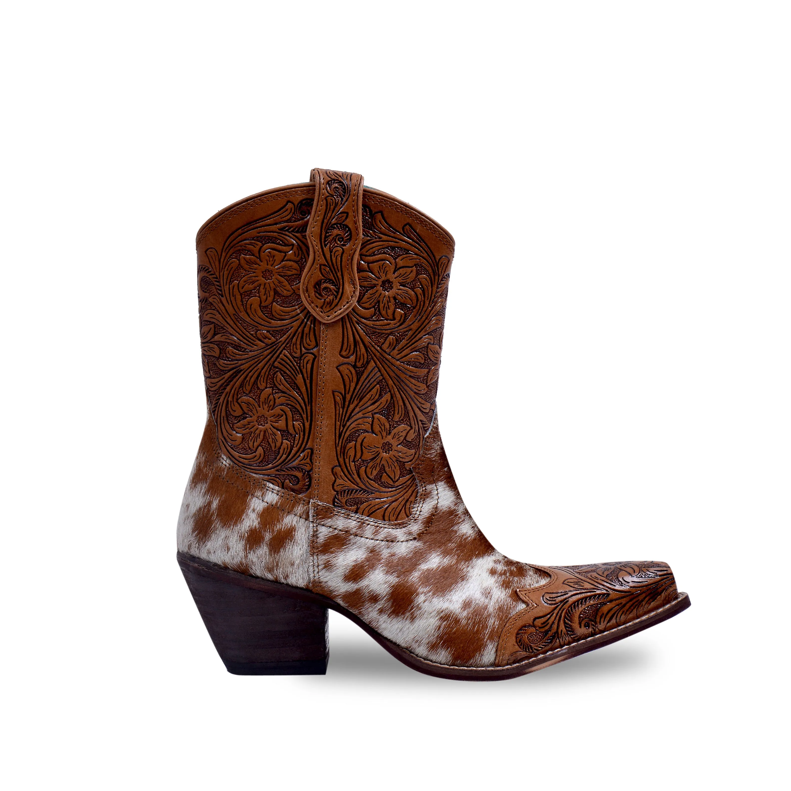 Kelsey Anne Hair-on Hide & Hand-tooled Leather Boots