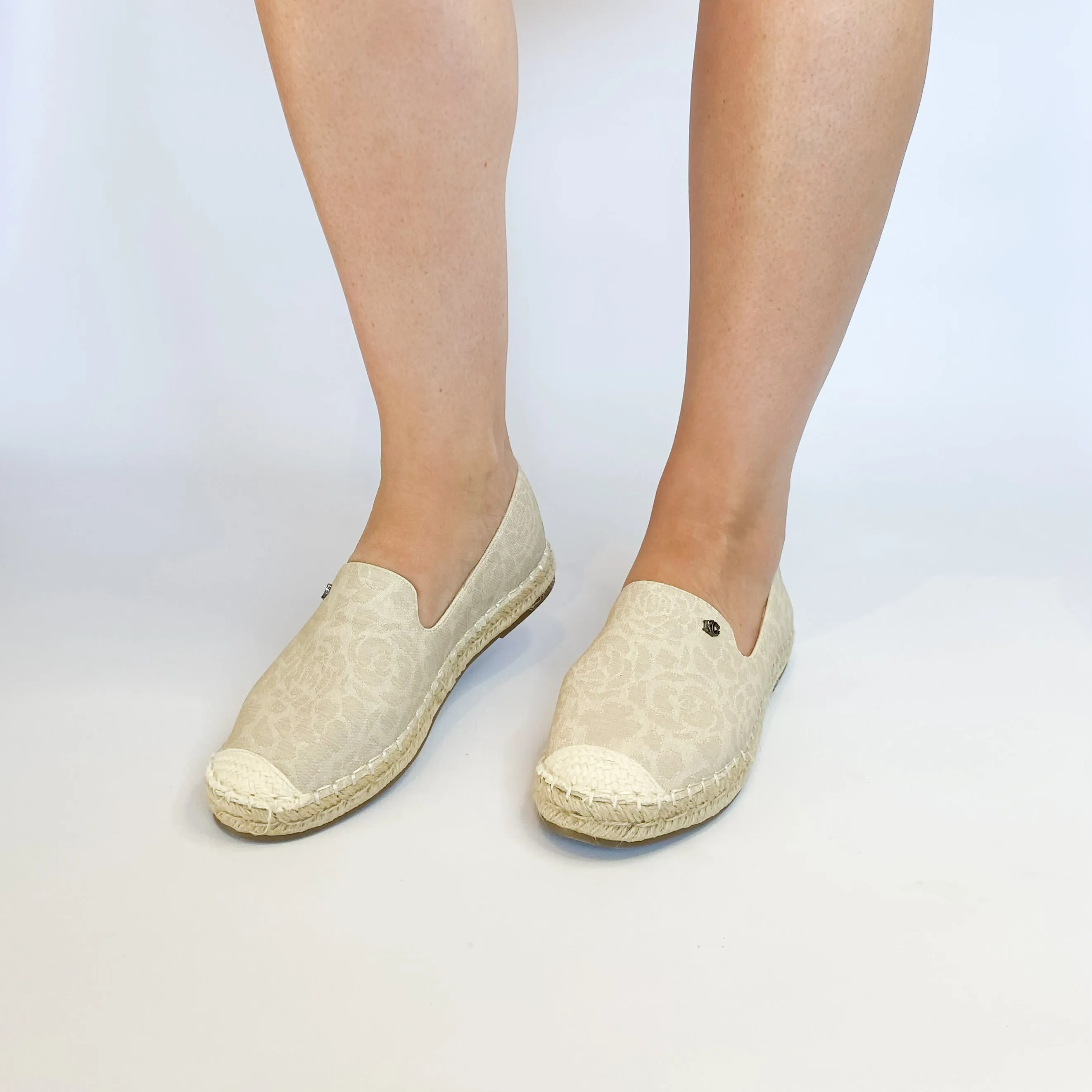 KG beige canvas slip on espadrille