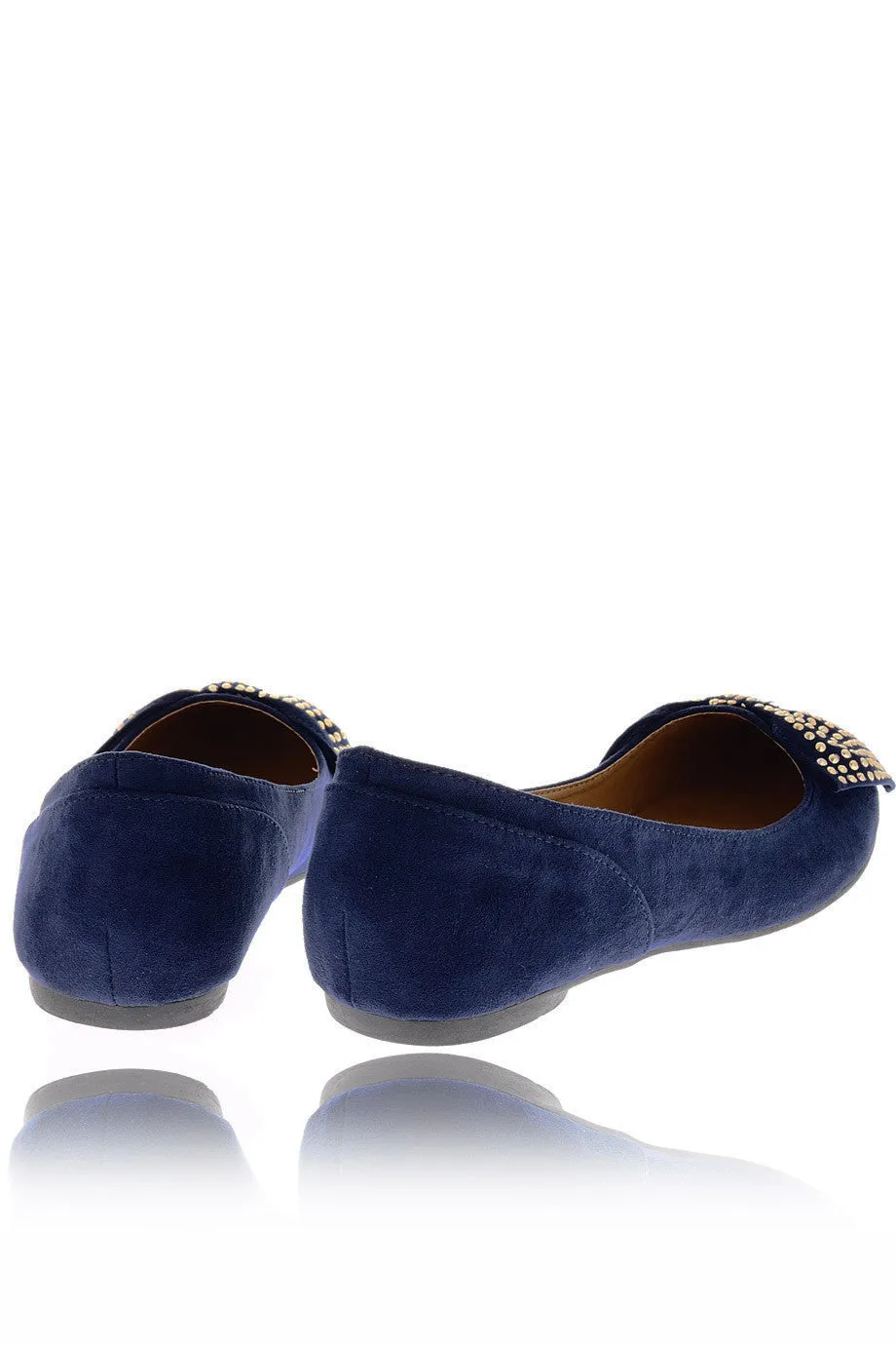 LILIANA Navy Suede Ballerinas