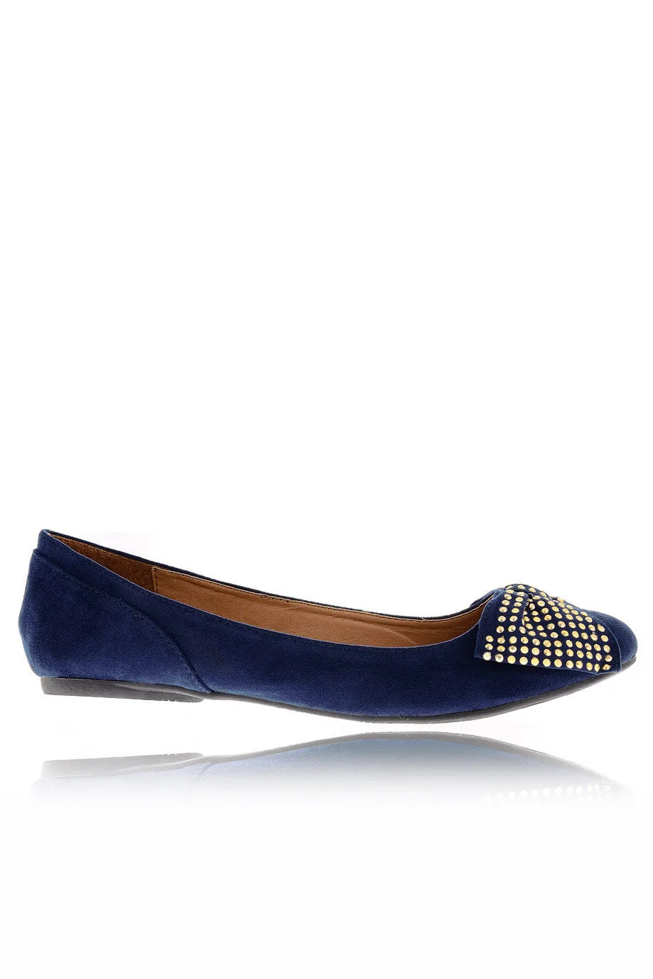 LILIANA Navy Suede Ballerinas