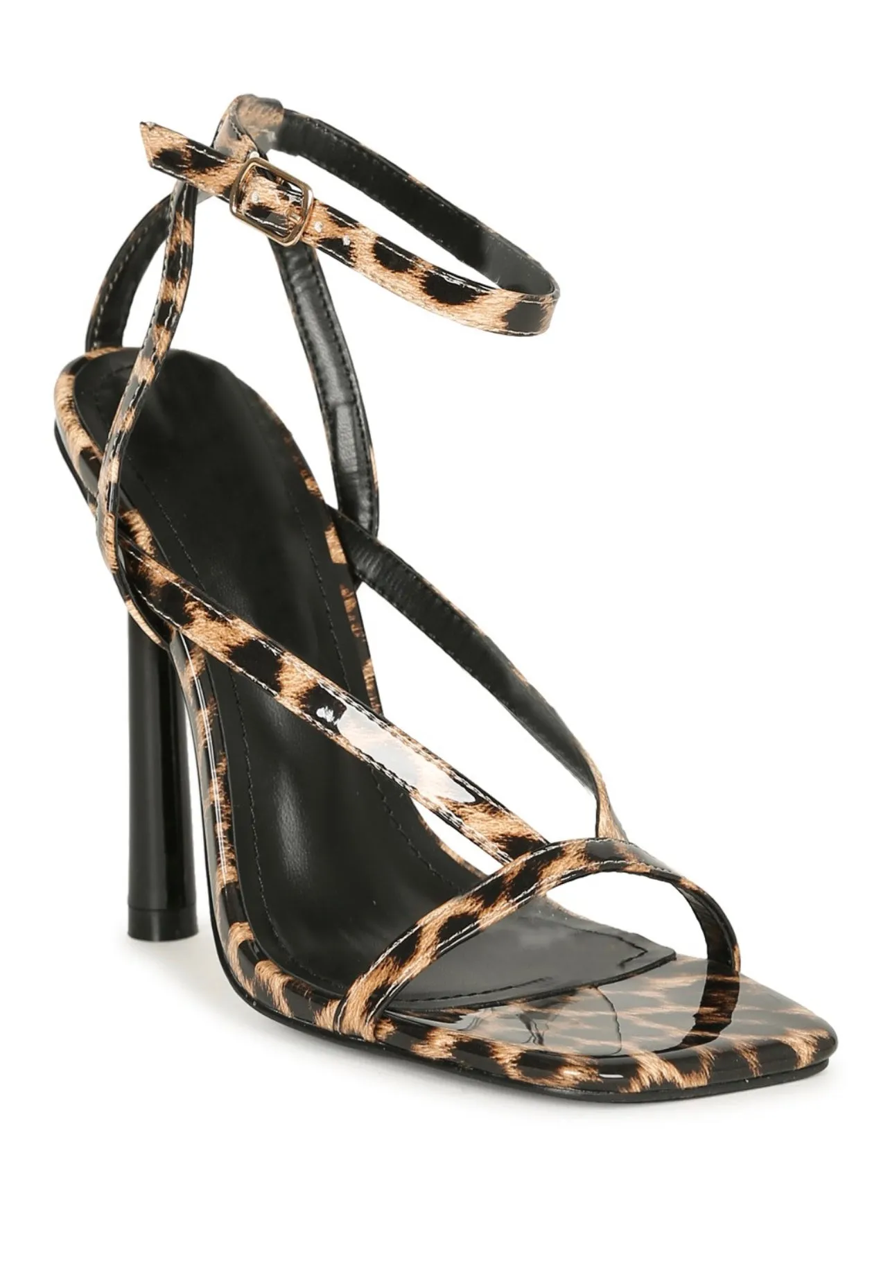 Lola Leopard Print Ankle Strap Stiletto Heels