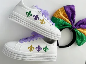 Mardi gras Rhinestone Platform Sneakers