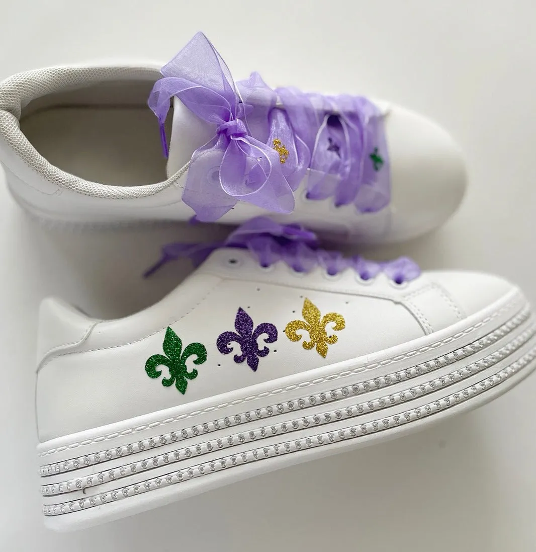 Mardi gras Rhinestone Platform Sneakers