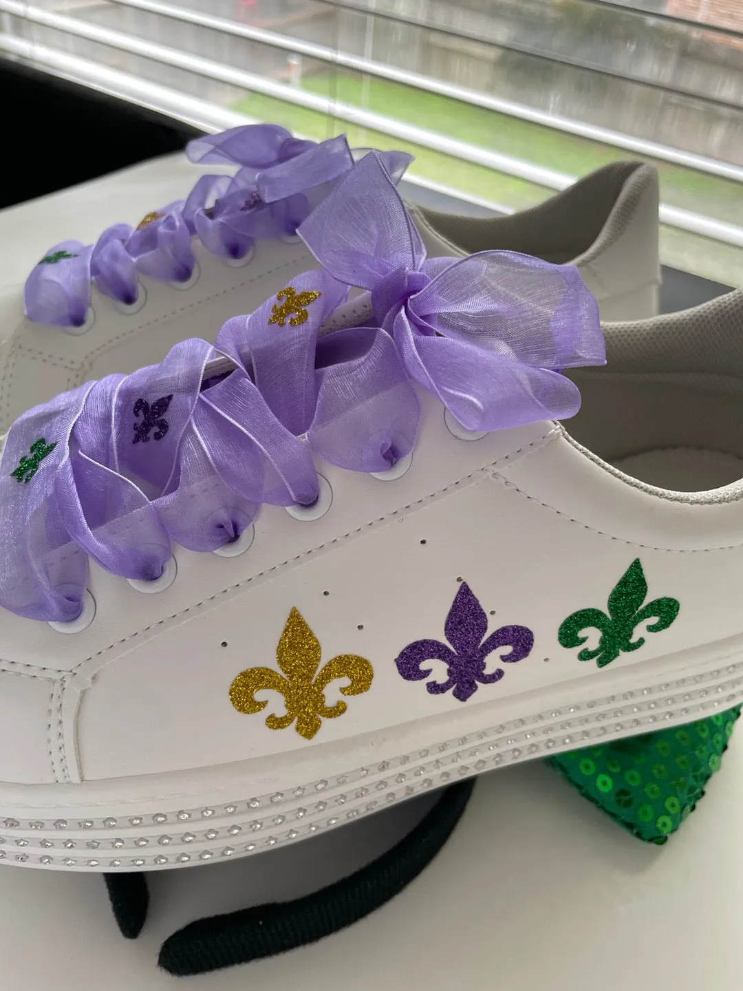 Mardi gras Rhinestone Platform Sneakers