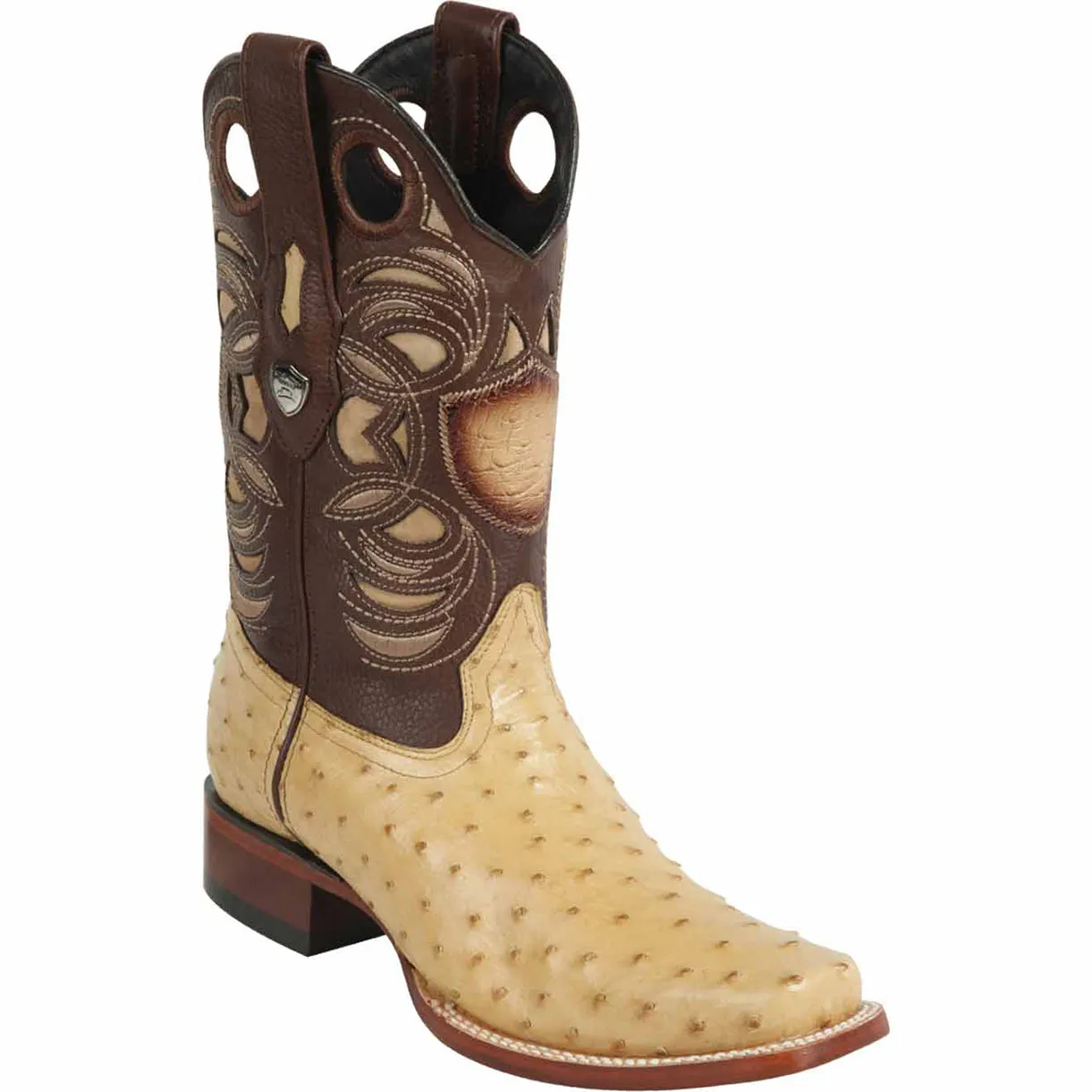 Mens Rodeo Ostrich Square Toe Boots