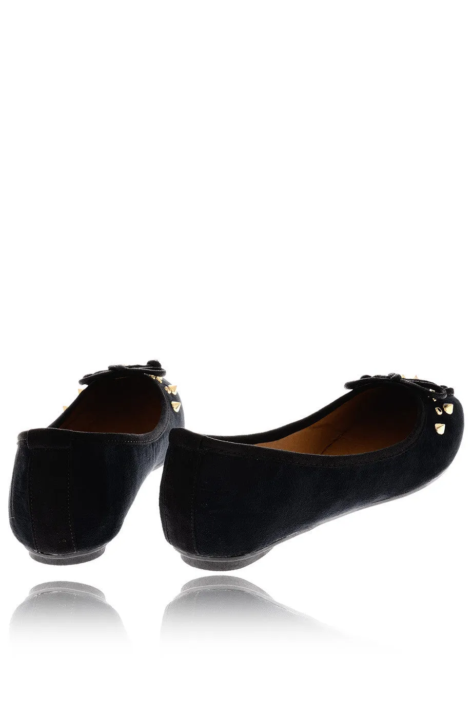 NADINE Black Suede Ballerinas