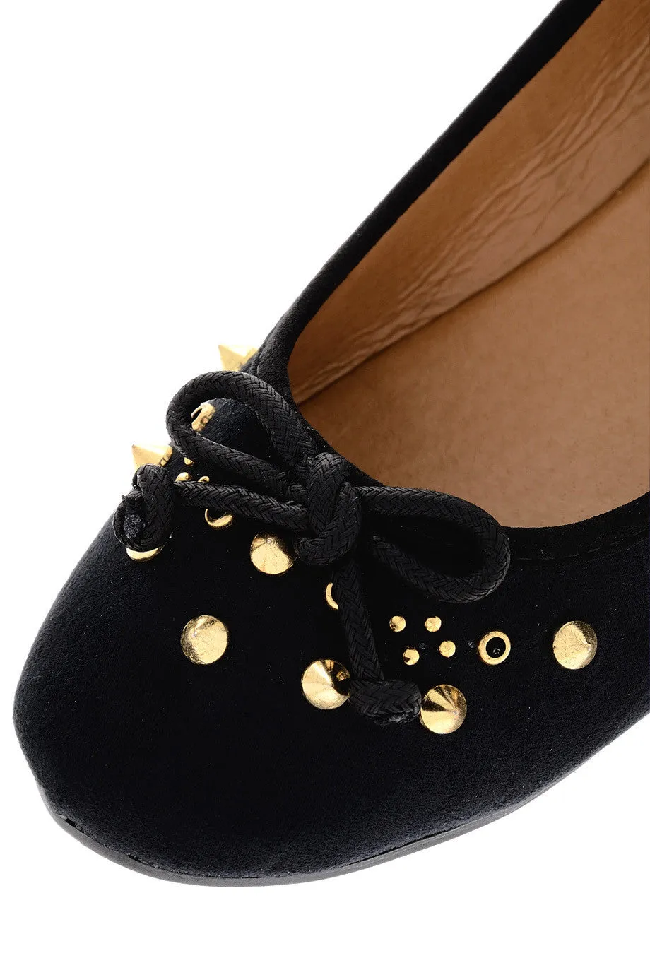 NADINE Black Suede Ballerinas