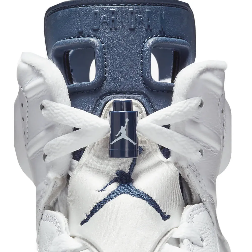 Nike Air Jordan 6 Retro Kids Sneakers, White/Navy Blue