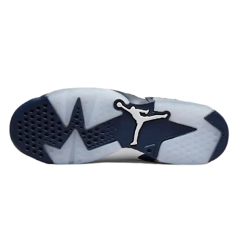 Nike Air Jordan 6 Retro Kids Sneakers, White/Navy Blue