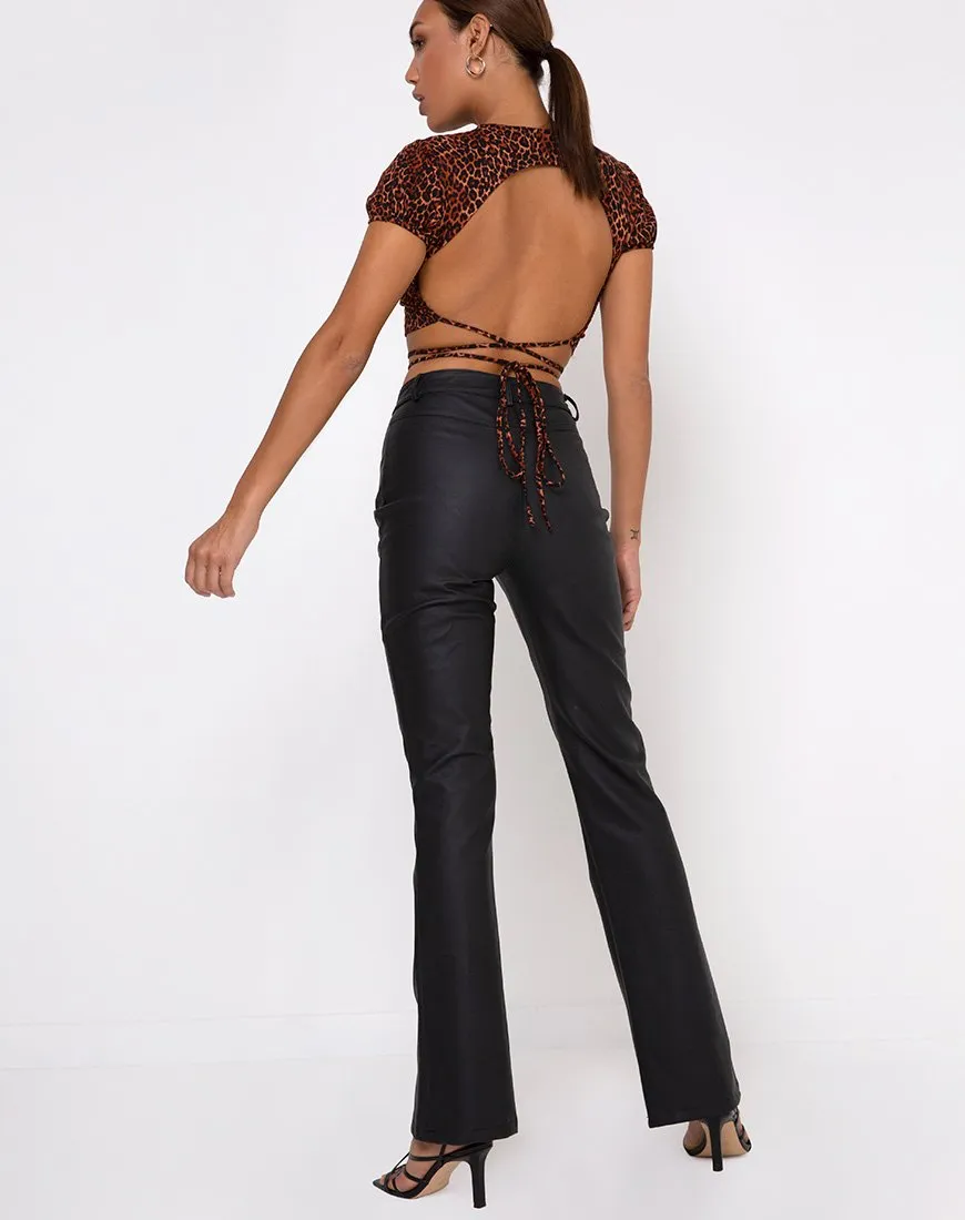 Tasya Top in Ditsy Leopard Orange