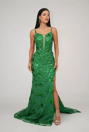 Tatiana Corset Gown - Bright Green (XS - Clearance Sale)