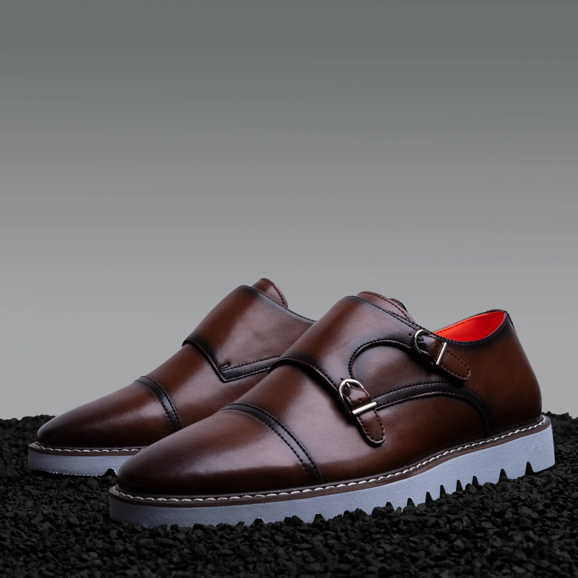 The Freshman L TAYNO Leather Monk Strap Oxford Sneaker