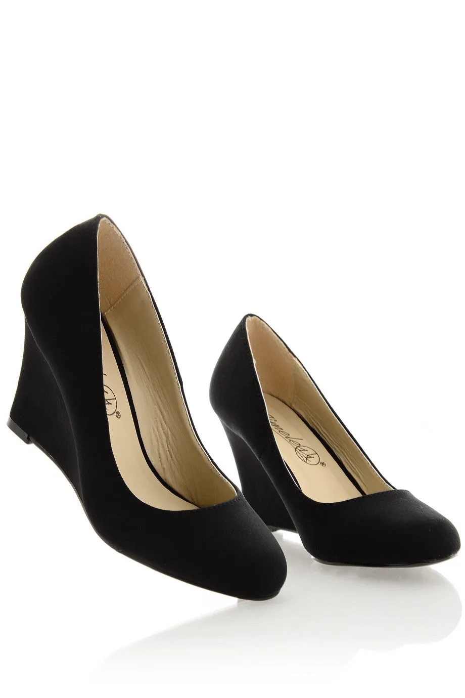 TILDA Black Suede Wedges