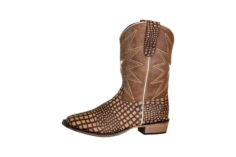 TuffRider Youth Bryce Star Embroidered Printed Square Toe Western Boots