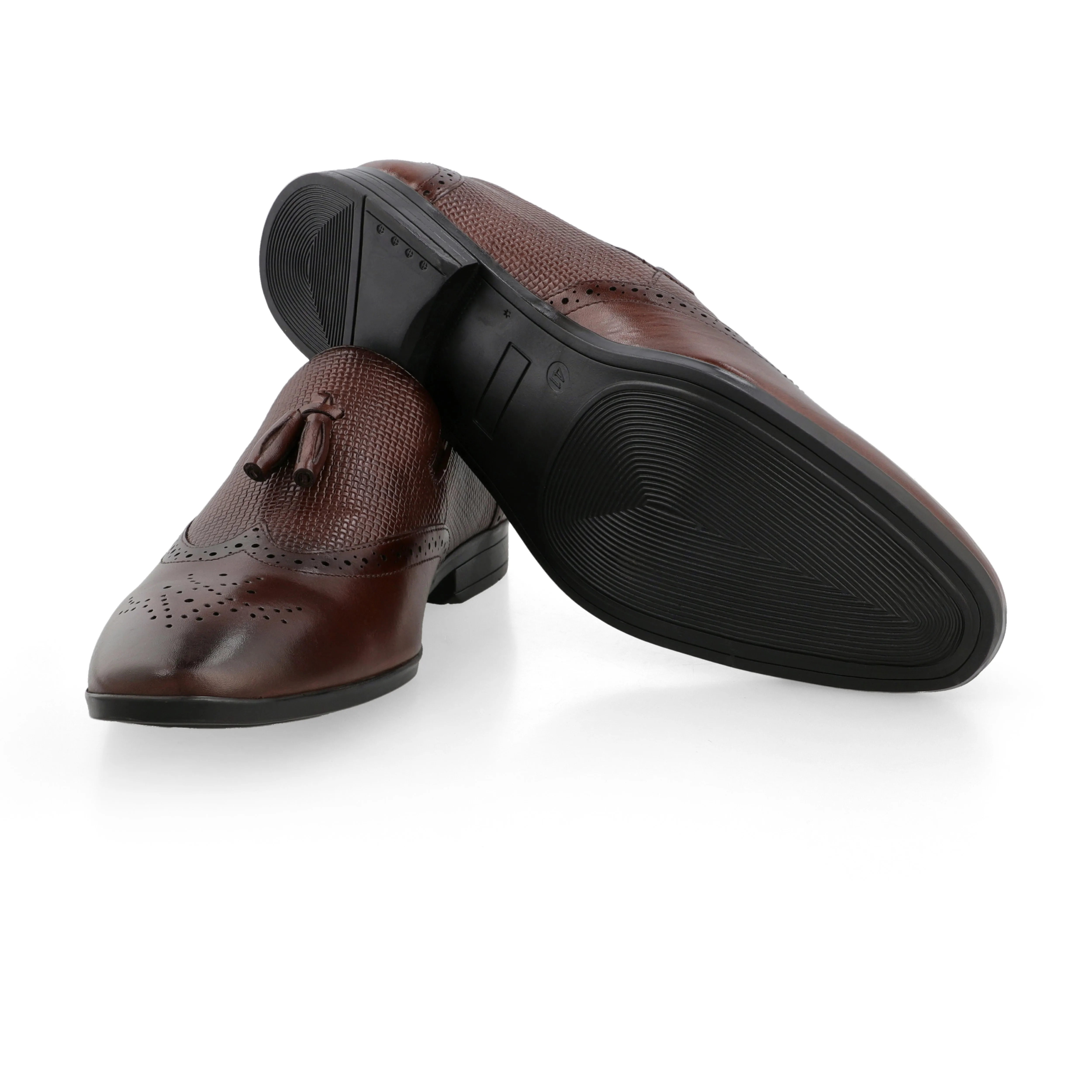 Unique Tassel Brogue Loafers-Brown