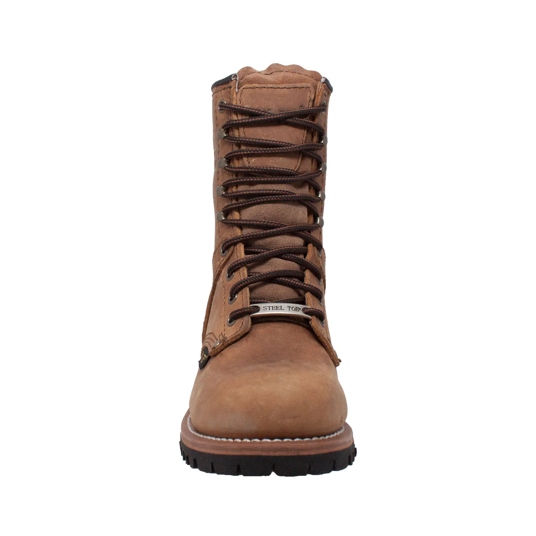 Women's 9" Brown Steel Toe Logger - 2426