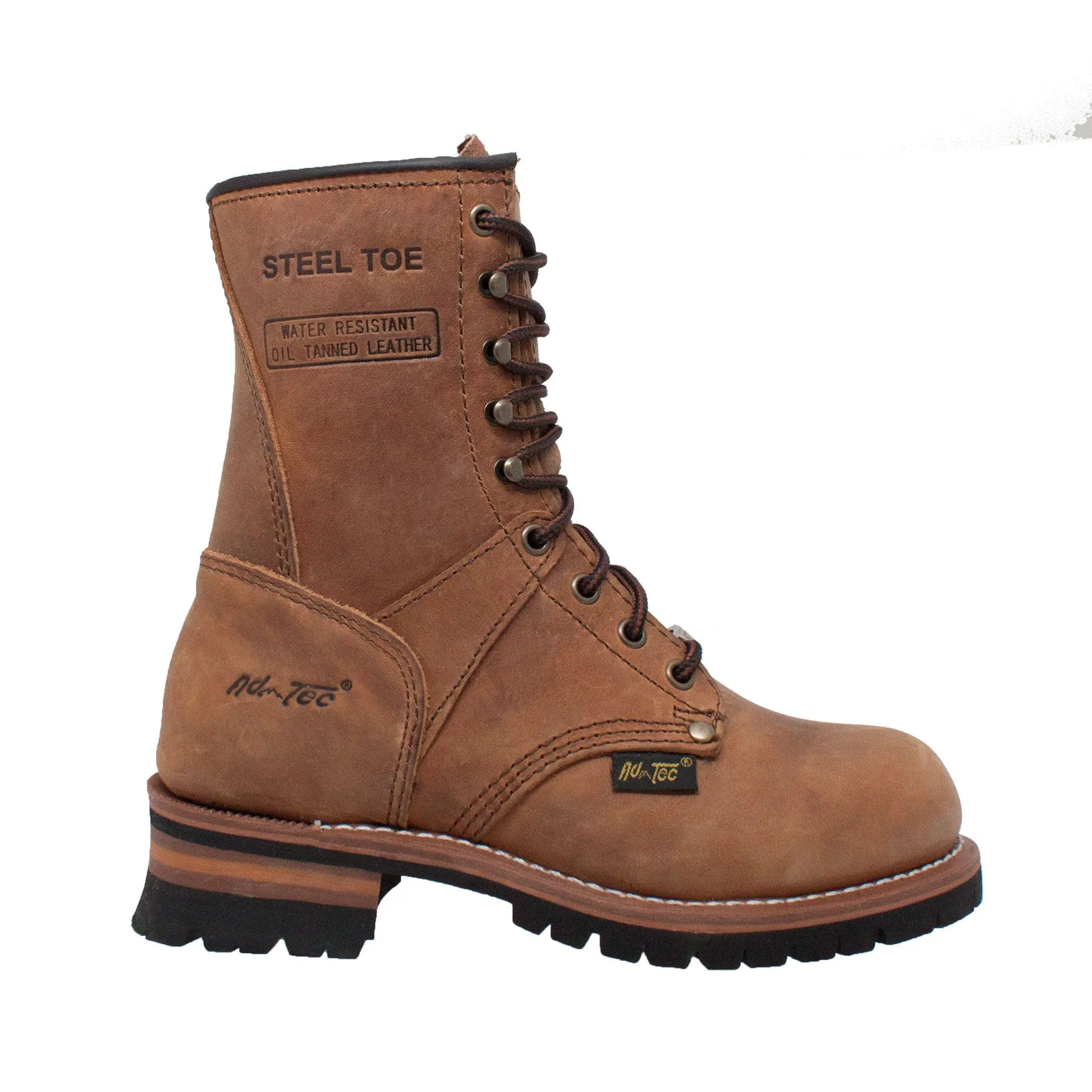 Women's 9" Brown Steel Toe Logger - 2426